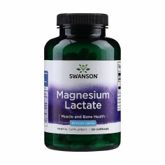 Акція на Дієтична добавка мінерали в капсулах Swanson Magnesium Lactate Лактат магнію, 84 мг, 120 шт від Eva