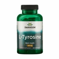 Акція на Дієтична добавка амінокислота в капсулах Swanson L-Tyrosine L-Тирозин 500 мг, 100 шт від Eva