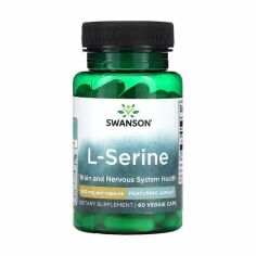 Акція на Дієтична добавка амінокислота в вегетаріанських капсулах Swanson L-Serine Featuring AjiPure L-Серин 500 мг, 60 шт від Eva