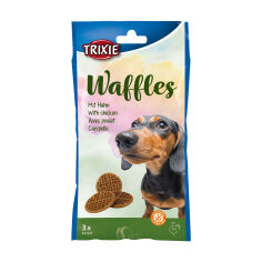 Акція на Ласощі для собак Trixie Waffles з куркою, 3 шт, 100 г від Eva