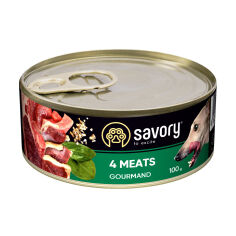 Акція на Вологий корм для собак всіх порід Savory To Excite Gourmand з 4 видами м'яса, 100 г від Eva