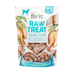 Акція на Ласощі для собак Brit Raw Skin & Coat з рибою та куркою, 40 г від Eva