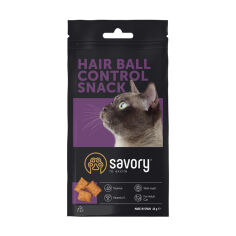 Акція на Ласощі для кішок Savory Snack Hair Ball Control для контролю утворення шерстяних грудочок, 60 г від Eva