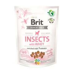 Акція на Ласощі для цуценят Brit Crunchy Snack Puppy Insects комахи, сироватка та пробіотики, 200 г від Eva