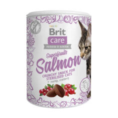 Акция на Ласощі для кішок Brit Care Superfruits Salmon з лососем, 100 г от Eva