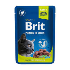 Акция на Вологий корм для стерилізованих кішок всіх порід Brit Premium By Nature Lamb For Sterilised з ягням, 100 г от Eva