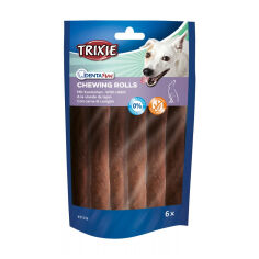 Акція на Ласощі для собак Trixie Denta Fun Chewing Rolls для чищення зубів, з кроликом, 70 г від Eva