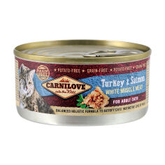 Акція на Вологий корм для кішок Carnilove Turkey & Salmon з індичкою та лососем, 100 г від Eva