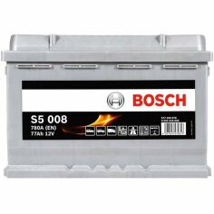 Акция на Автомобильный аккумулятор Bosch 77Ah-12v (S5008), R+, EN780 (5237437139) (0092S50080) от MOYO