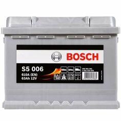 Акция на Автомобильный аккумулятор Bosch 63Ah-12v (S5006), L+, EN610 (5237808872) (0092S50060) от MOYO