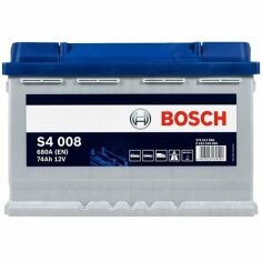 Акція на Автомобильный аккумулятор Bosch 74Ah-12v (S4008), R+, EN680 (5237437141) (0092S40080) від MOYO