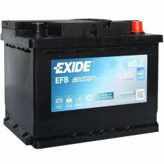 Акция на Автомобильный аккумулятор Exide 60Ah-12v EFB, R+, EN640 (52371210287) (EL600) от MOYO