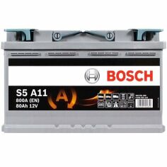 Акція на Автомобильный аккумулятор Bosch 80Ah-12v AGM (S5A11), R+, EN800 (52371042565) (0092S5A110) від MOYO