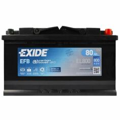 Акция на Автомобильный аккумулятор Exide 80Ah-12v EFB, R+, EN800 (52371210289) (EL800) от MOYO