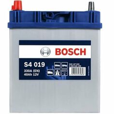 Акция на Автомобильный аккумулятор Bosch 40Ah-12v (S4019), L+, EN330 Азия, клеммы тонкие (5237437155) (0092S40190) от MOYO