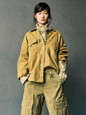 Акция на Куртка-сорочка демісезонна жіноча Zara 984113337 XS-S Зелена от Rozetka