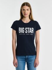 Акция на Футболка бавовняна жіноча Big Star Brigida-403 S Темно-синя от Rozetka