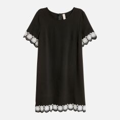 Акція на Сукня коротка осіння жіноча H&M Divided XAZ127840JZCZ 36 Чорна з білим від Rozetka