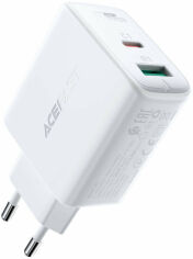 Акція на Acefast Wall Charger USB-C+USB A5 32W White від Stylus