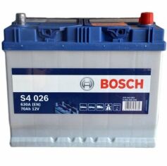 Акция на Автомобильный аккумулятор Bosch 70Ah-12v (S4026), R+, EN630 Азия (5237437142) (0092S40260) от MOYO
