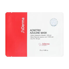 Акція на Заспокійлива тканинна маска для обличчя J'sDerma Acnetrix Azulene Mask з азуленом, 25 г від Eva