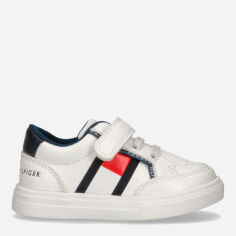 Акция на Дитячі кросівки для хлопчика Tommy Hilfiger Flag Velcro T1B4-32038-0754Y003 26 Білий/Синій/Червоний от Rozetka