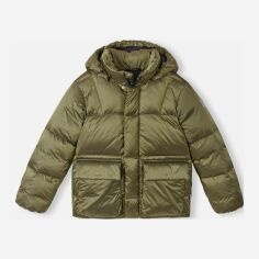Акція на Дитяча зимова пухова термо куртка для хлопчика Reima Munkka 5100005A_8930 116 см Темно-зелена від Rozetka