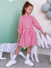 Акція на Дитяча тепла сукня для дівчинки Ласточка 23_1014 110 см Червоне з білим від Rozetka