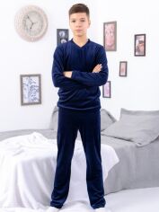 Акция на Підліткова велюрова піжама для хлопчика Носи своє 6412-030 158 см Чорнильно-синя (p-13227-147399) от Rozetka
