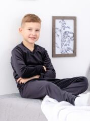 Акція на Підліткова велюрова піжама для хлопчика Носи своє 6412-030 146 см Темна графіт (p-13227-147394) від Rozetka
