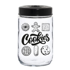 Акція на Банка для продуктов 0.66 л Jar-Black Cookies Herevin 171441-001 від Podushka