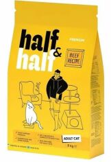 Акция на Сухой корм Half & Half для взрослых кошек с говядиной 8 кг (4820261920857) от Stylus