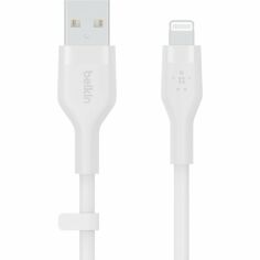 Акція на Кабель Belkin USB-A -Lightning 2м cиликоновый с клипсой White (CAA008BT2MWH) від MOYO