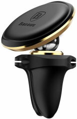 Акция на Baseus Car Holder Magnetic Air Vent Mount Holder with cable clip Gold (SUGX-A0V) от Stylus