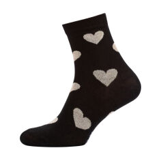 Акція на Шкарпетки жіночі Siela RT1312-081 класичні, чорні з сердечками, розмір 39-42 від Eva