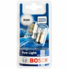 Акция на Лампа Bosch накаливания 12V R5W Ba15S Pure Light (2шт) (BO_1987301022) от MOYO