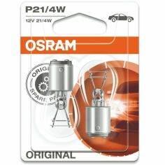 Акция на Лампа Osram накаливания 12V P21/4W 21/4W Baz15D Original Line (2шт) (OS_7225-02B) от MOYO