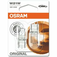 Акція на Лампа Osram накаливания 12V W21W 21W W3x16D Original Line (2шт) (OS_7505-02B) від MOYO