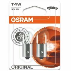 Акция на Лампа Osram накаливания 12V T4W 4W Ba9S Original Line (2шт) (OS_3893-02B) от MOYO