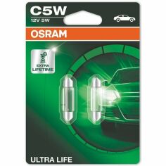 Акция на Лампа Osram накаливания 12V C5W 5W Sv8.5-8 Ultra Life (2шт) (OS_6418_ULT-02B) от MOYO