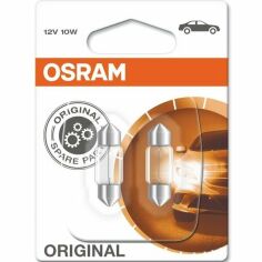 Акция на Лампа Osram накаливания 12V C10W 10W Sv8.5-8 Original Line (2шт) (OS_6438-02B) от MOYO