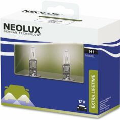 Акция на Лампа Neolux галогеновая 12V H1 55W P14.5S Extra Lifetime Duobox (2шт) (NE_N448_LL-SCB) от MOYO
