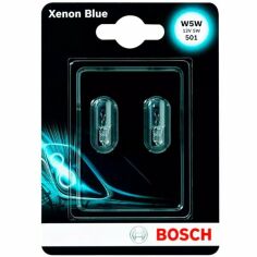 Акция на Лампа Bosch накаливания 12V W5W W2,1x9.5D Xenon Blue (2шт) (BO_1987301033) от MOYO