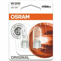 Акция на Лампа Osram накаливания 12V W3W 3W W2,1x9.5D Original Line (2шт) (OS_2821-02B) от MOYO