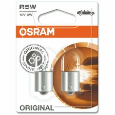 Акція на Лампа Osram накаливания 12V R5W 5W Ba15S Original Line (2шт) (OS_5007-02B) від MOYO