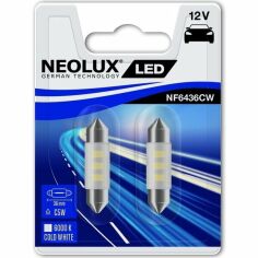 Акція на Лампа Neolux светодиодная 12V C5W Led 0.5W Sv8.5 (2шт) (NE_NF6436_CW-02B) від MOYO