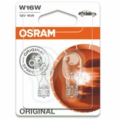 Акция на Лампа Osram накаливания 12V W16W 16W W2,1x9.5D Original Line (2шт) (OS_921-02B) от MOYO