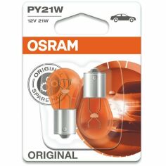 Акция на Лампа Osram накаливания 12V Py21W 21W Bau15S Original Line (2шт) (OS_7507-02B) от MOYO