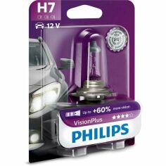 Акция на Лампа Philips галогеновая 12V H7 55W Px26D Visionplus +60% (PS_12972_VP_B1) от MOYO