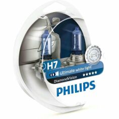 Акция на Лампа Philips галогеновая 12V H7 55W Px26D Diamond Vision 5000к (2шт) (PS_12972_DV_S2) от MOYO